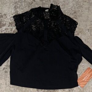 SHEIN Black Lace Blouse